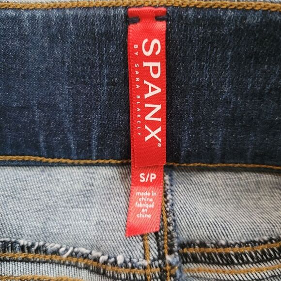 Spanx size small Blue Distress Denim Ankle Skinny Legging Medium Wash jeans NWT - Picture 6 of 10